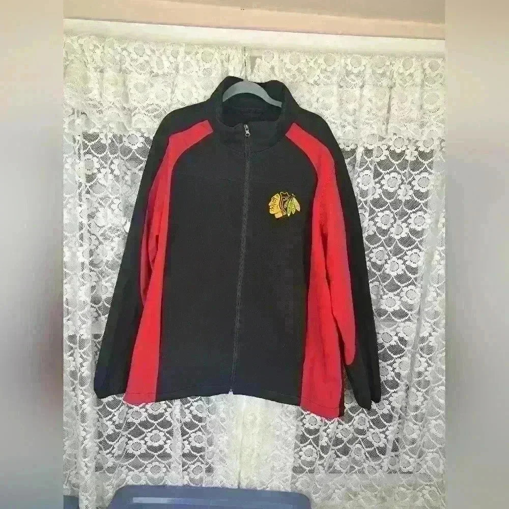 NHL CHICAGO BLACKHAWK Zipper Front Men's Coat Jacket Size XL